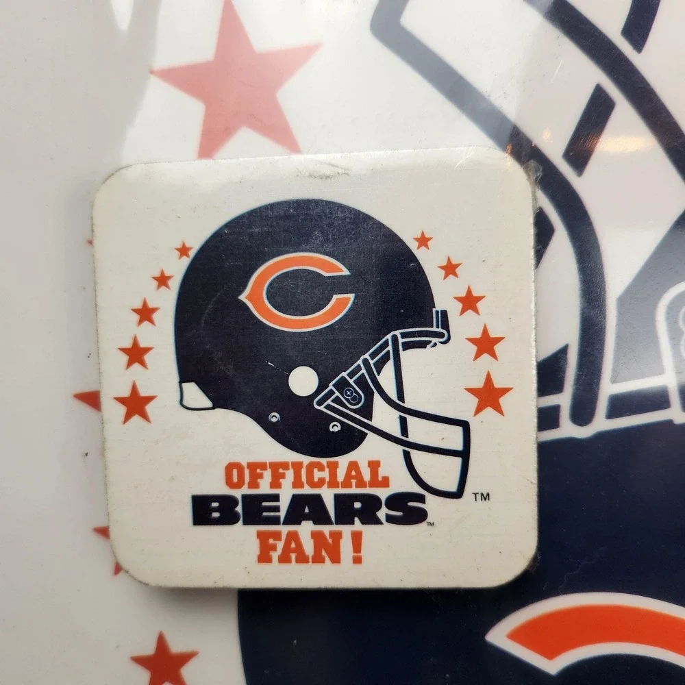 Vintage Chicago‎ Bears Placemats Coasters 8 Piece Gift Set NFL Football USA 90s